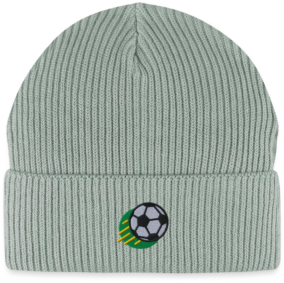 Geborduurde Voetbal In Beweging Uniseks Bio Fisherman Beanie