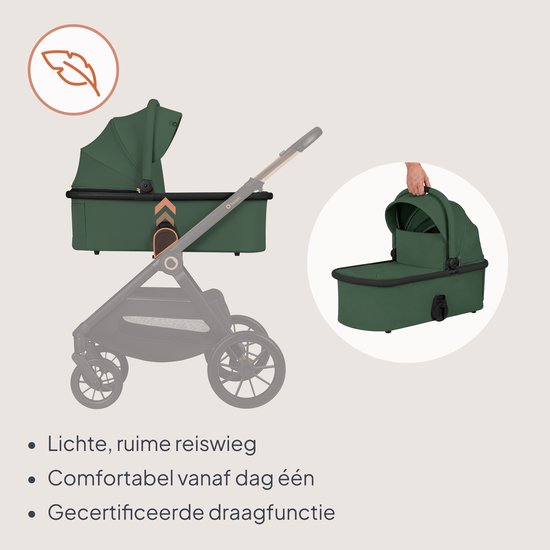 Lionelo Layla 2in1 Kinderwagen XXL Set – Reiswieg & Wandelwagen – Grote All-Terrain Wielen met Vering – XXL Zitje tot 22 kg – Panoramische 3D-Ventilatie – AiryDots Matras – Eenhandige Bediening – UPF50+ – Complete Accessoireset