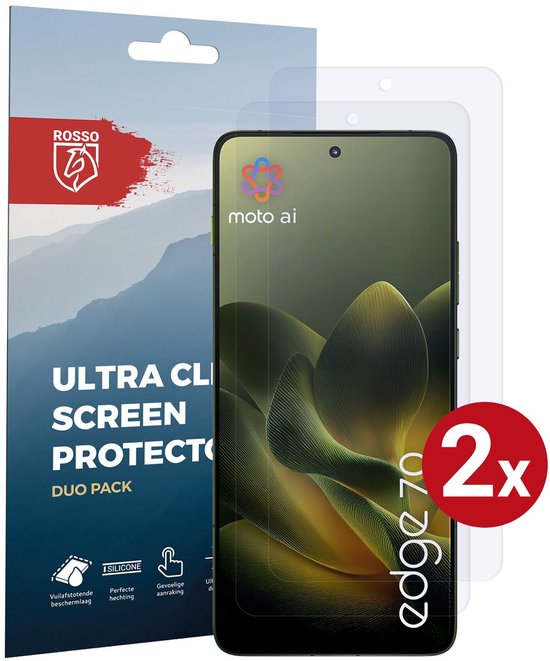 Rosso Screen Protector Geschikt voor Motorola Edge 70 | Ultra Clear Duo Pack | TPU Folie | Case Friendly Beschermfolie | 2 Stuks