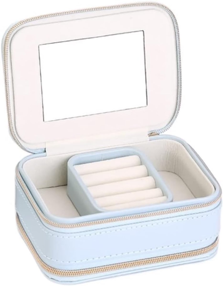 Juwelendoos - Sieradendoos Organizer - Reizen Sieraden - Compact Ontwerp - 118 x 5 cm - Blauw
