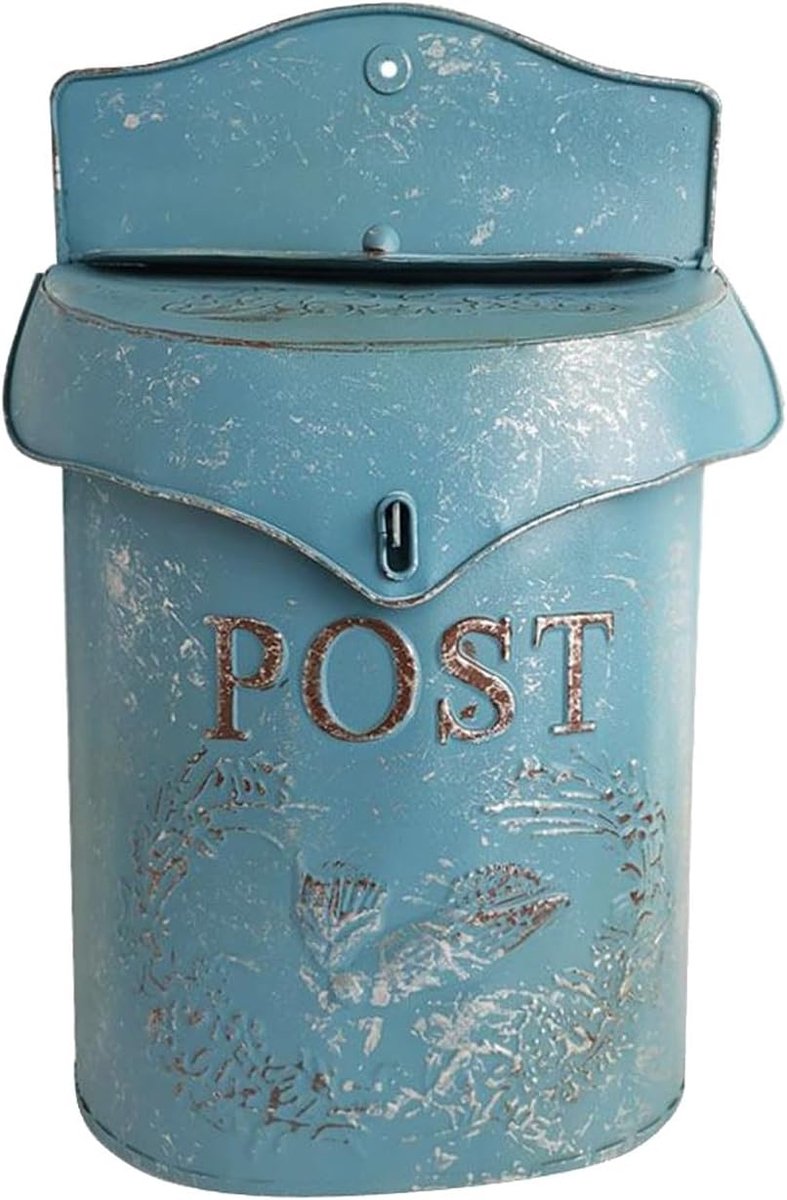 Brievenbus Boerderijstijl - Postbak Landelijk - Post Opslag - Waterdicht Ontwerp - 395 cm Hoog - Blauw