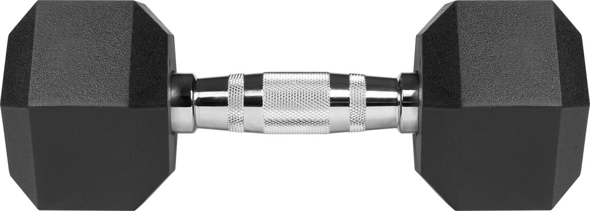 Rebel Active Serie - Hexagonale Gietijzeren Gewichten - 8 kg Set - Rubberafwerking thumbnail 4