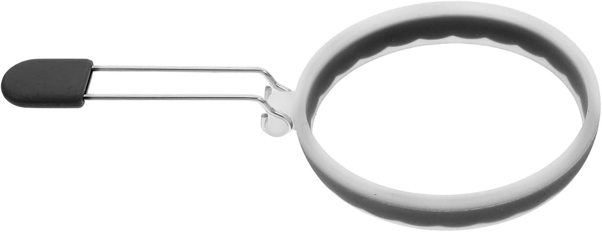 Eier Pannekoek Maker - Omelet Ring - Ontbijt Maken - Niet-klevende Siliconen - 10 cm - Zwart