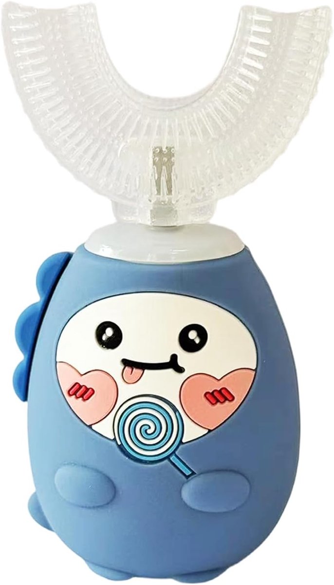 U-vormige Tandenborstel - Automatische poetsborstel - Kinderen Mondhygiëne - 3 Poetsmodi Timer - ca. 10 cm - Blauw