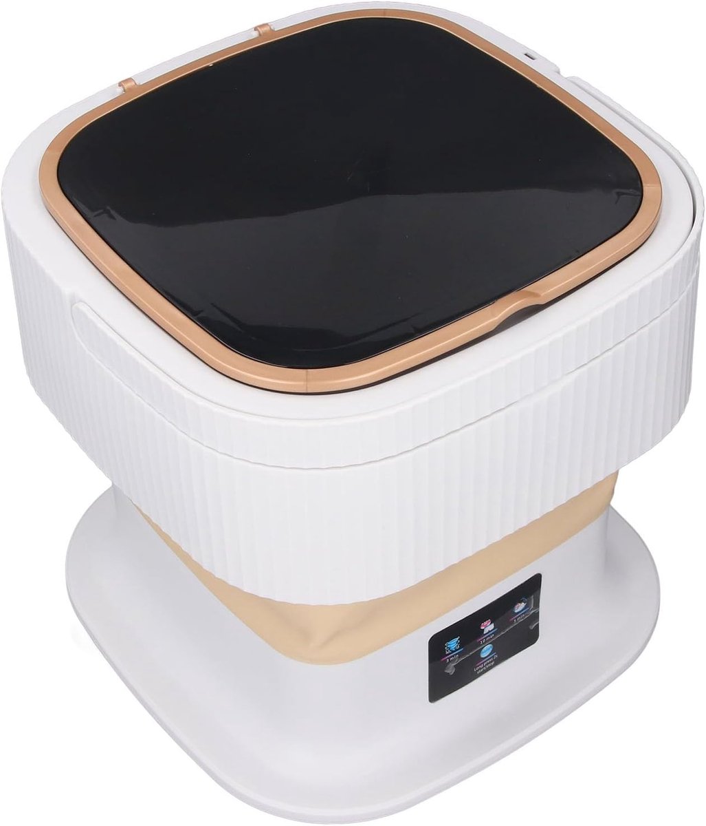 Draagbare Wasmachine Mini Wasmachine Opvouwbaar Kleine Kleding Wassen Ruimtebesparend Ontwerp 11.5 Liter Beige