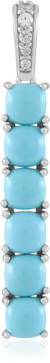 Cavill - 925 Sterling Zilver Verguld Hanger - Sleeping Beauty Turkoois 2,16 ct - Cambodjaanse Zirkonia 0,03 ct - Elegante Turkoois Sieraden