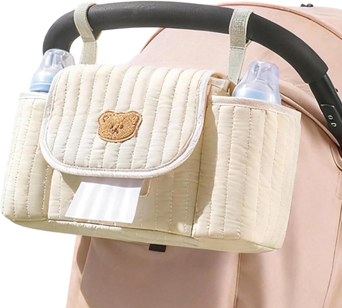 Kinderwagen Organizer - Luier Tas - Baby Onderweg - Met Tissue Opening - 35 cm - Zwart