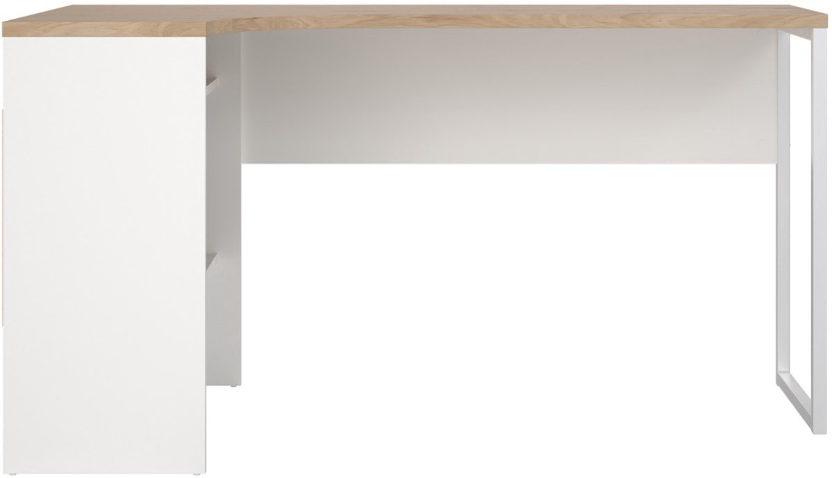 Giga Living Hoekbureau Function Plus - Wit/Naturel - 145x80x75cm