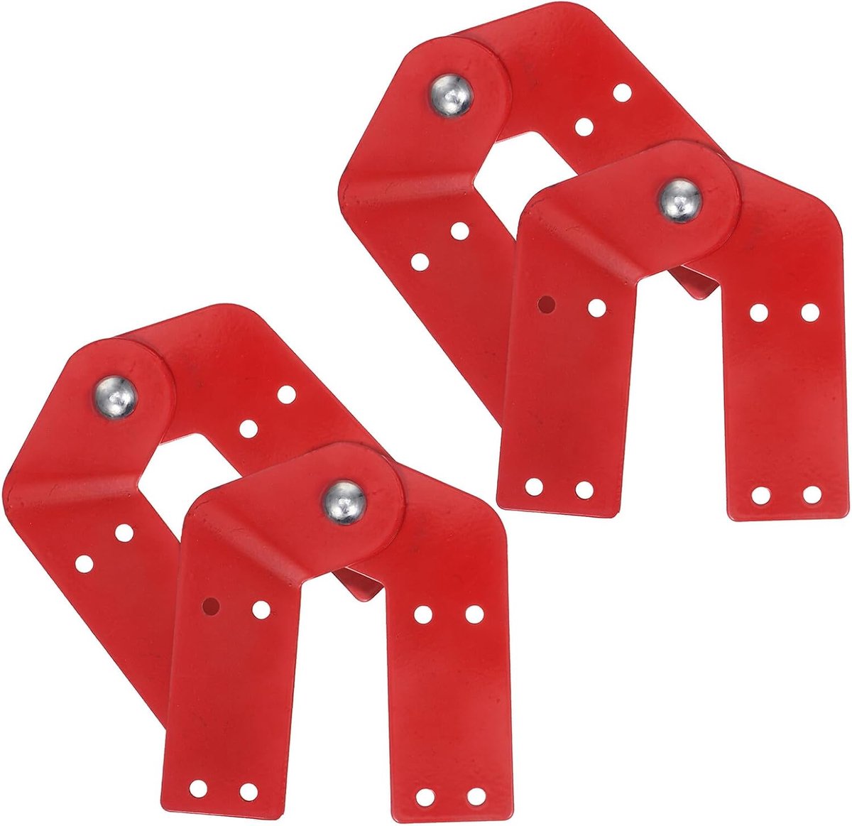 Ladder Scharnieren - Zoldertrap Onderdelen - Veilige Ladder Gebruik - Verstelbare Hoek - 14.5 x 11.5 x 1.5 cm - Rood
