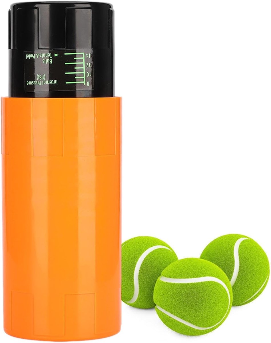 Opbergdoos Tennisballen - Balhouder Container - Sport Training - Druk Behoud - 21.5 cm Lengte - Oranje