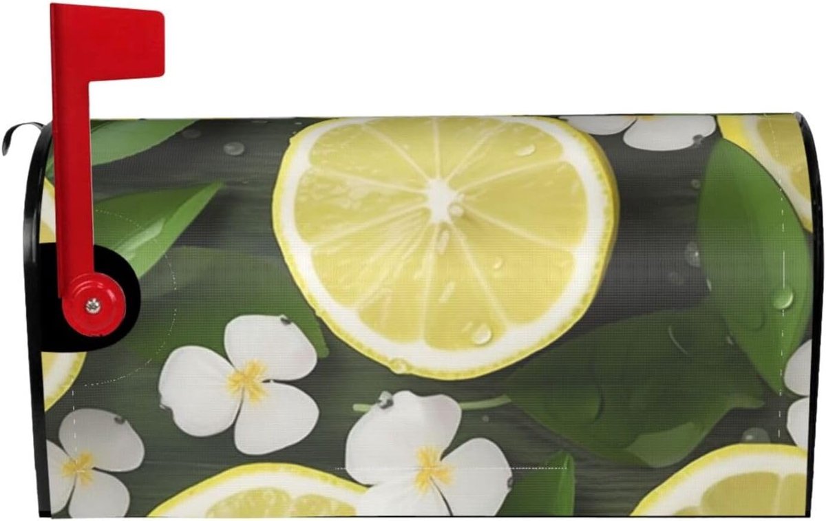 Brievenbus Cover - Brievenbus Decoratie - Brievenbus Versieren - Magnetisch en Waterdicht - Twee Maten - Citroen Print