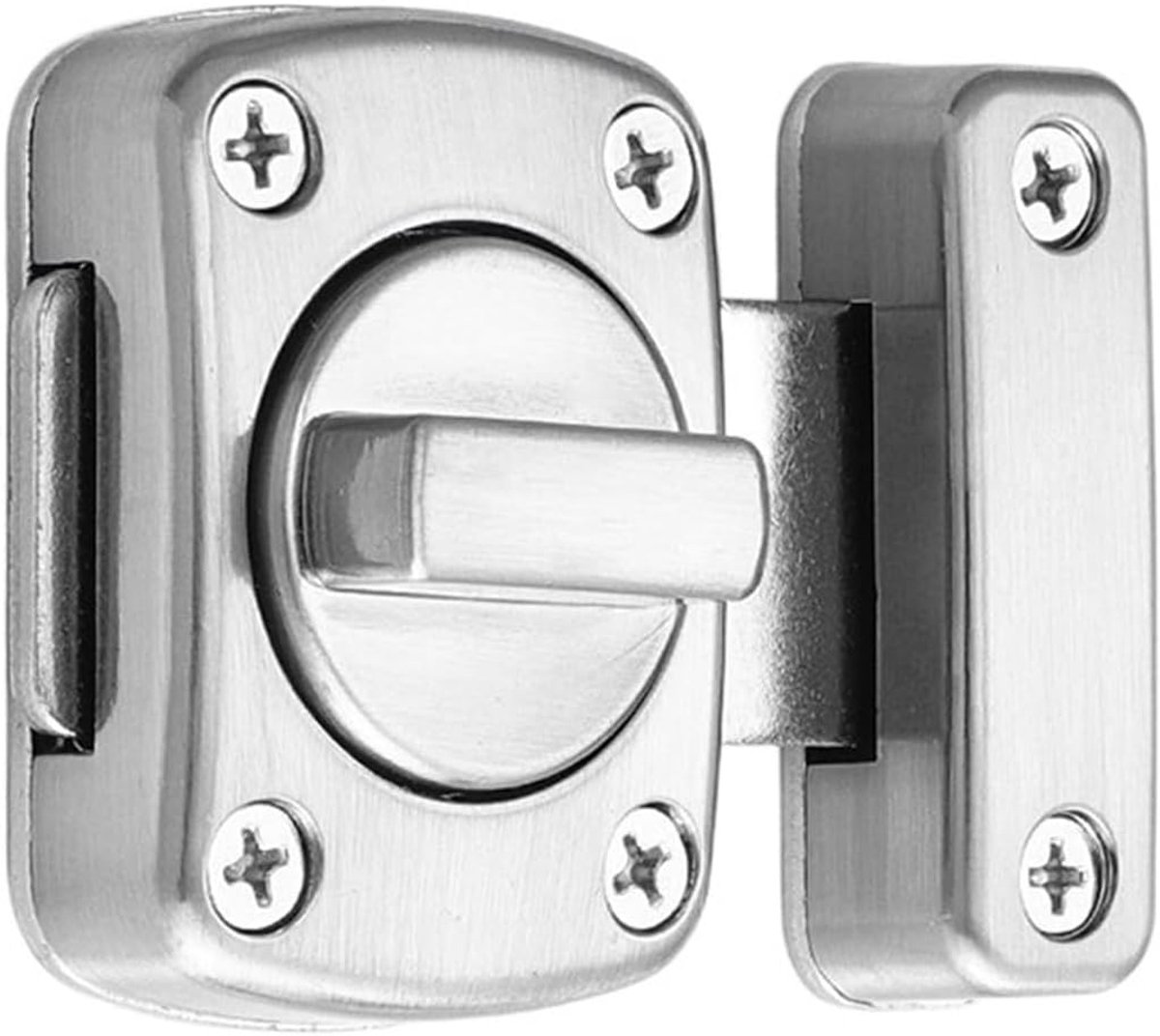Deur Grendel Slot - Schuif Slot Bout - Huis Beveiliging - Sterk En Duurzaam - 55*40Mm - Zilver