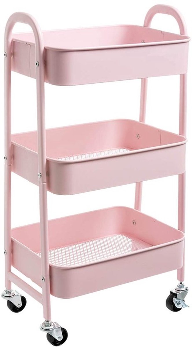 Dailygoody - Opbergwagen - Organizer Trolleywagen - Handig en mobiel - Roze