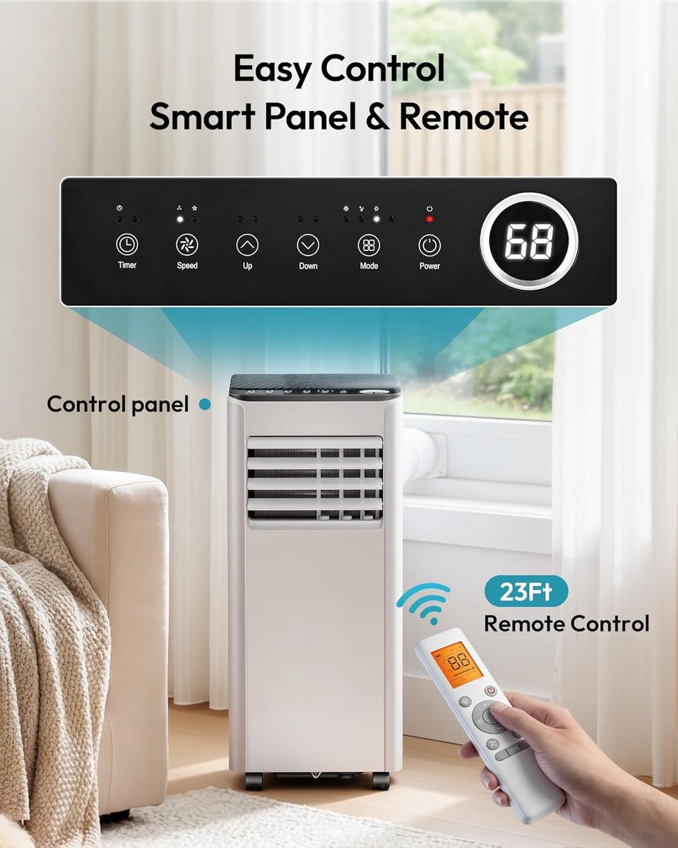 Mobiele Airco 10000 BTU – 4-in-1 Airconditioner – Stil – Slaapmodus – 24-uurs Timer – Wit/Zwart – foto 8