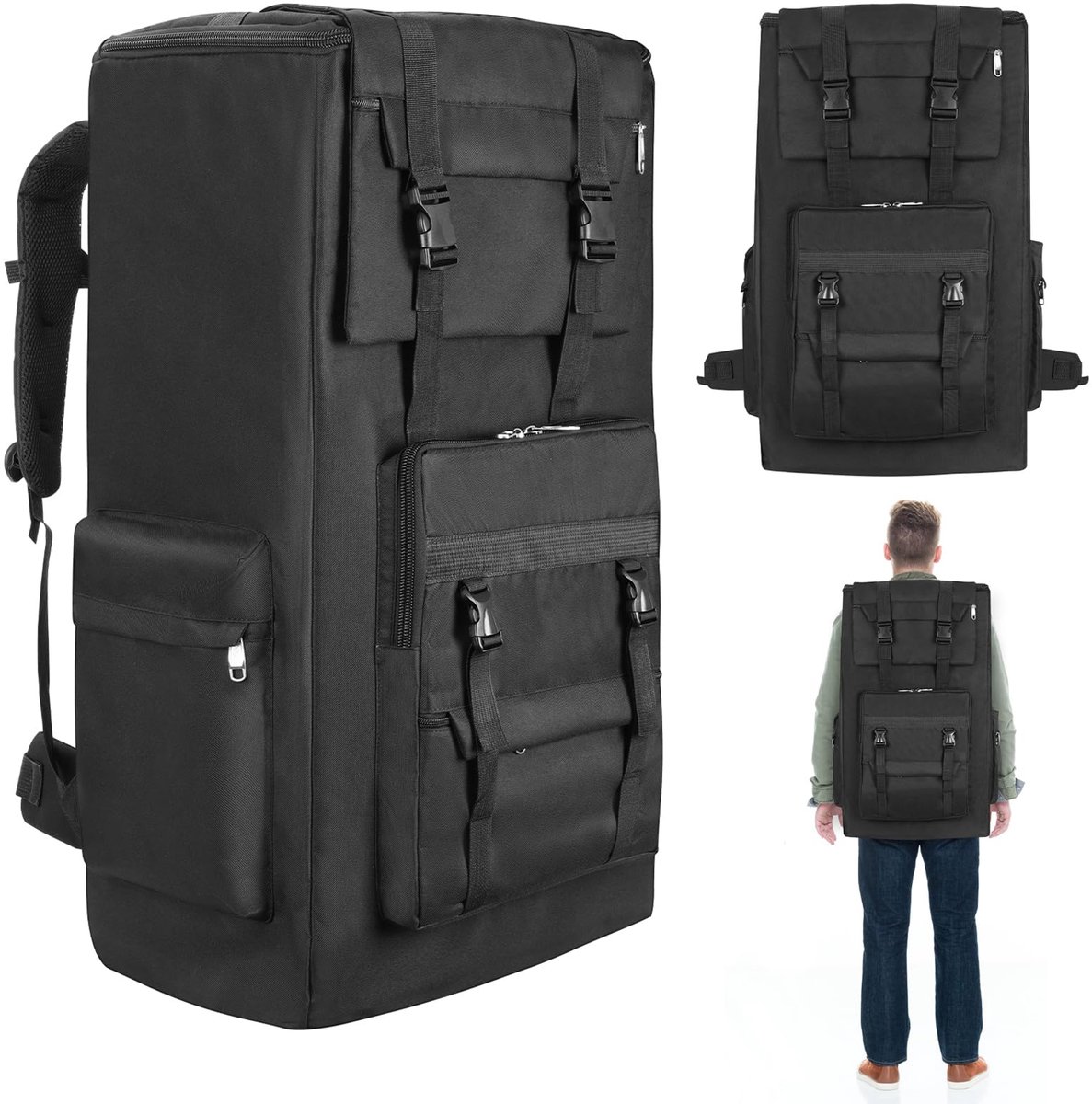 120L Hiking Rugzak - Waterdichte Molle Backpack - Grote Capaciteit - Verstelbaar - Voor Dames & Heren - Geschikt voor Kamperen, Wandelen, Trekking, Klimmen & Reizen