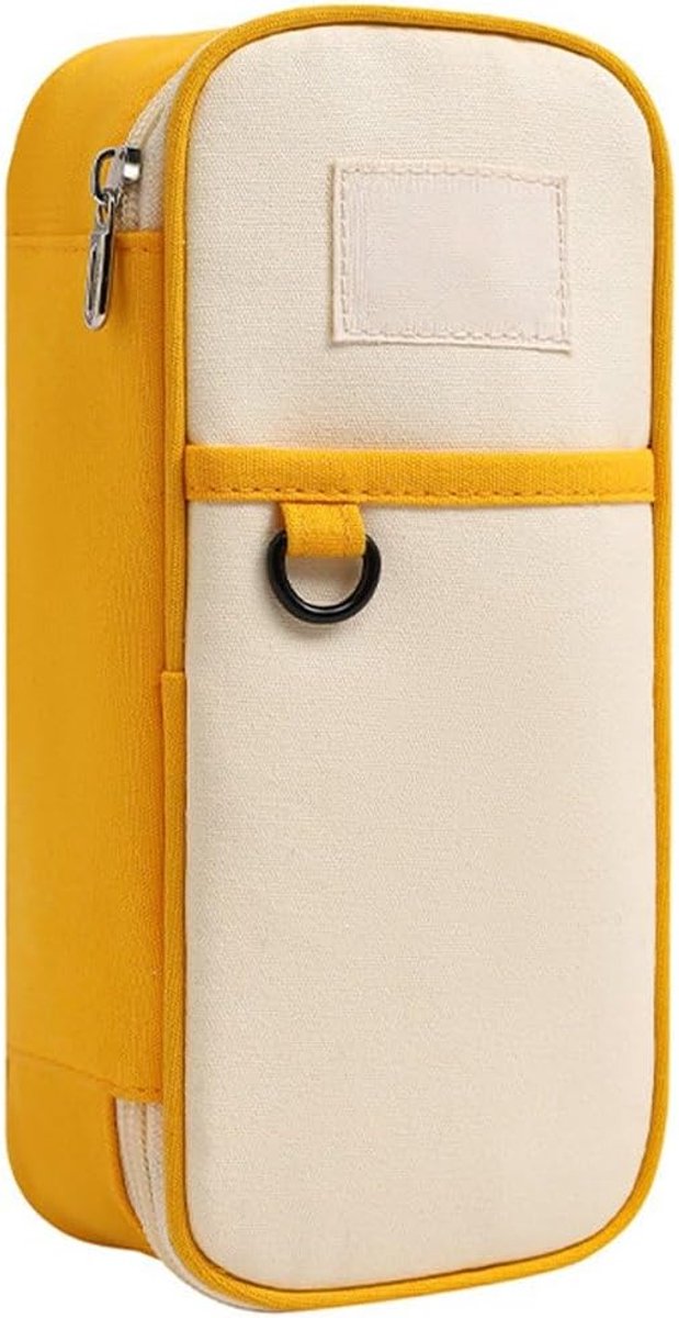 Potlood Tas - Grote Pouch - School Benodigdheden - Meerlaags Ontwerp - 22x10x6cm - Geel
