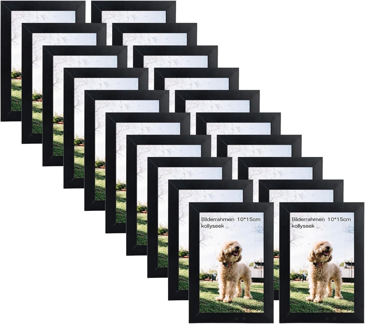Set van 20 Fotolijsten - MDF - Zwart - Acrylglas - Voor Foto's en Kunstwerken