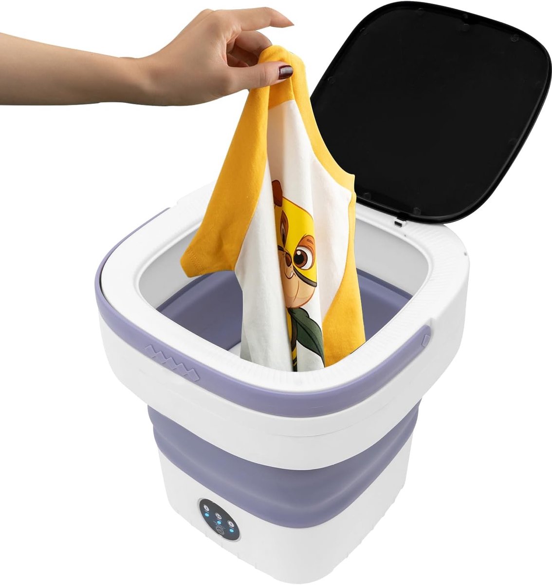 Opvouwbare Mini Wasmachine Draagbare Wasmachine Kleine Kleding Snel Kleding Wassen Gesimuleerd Handwaswiel 12 Liter Paars