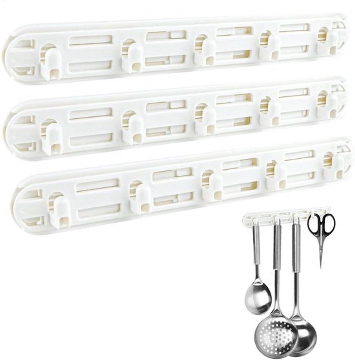 NTHProducts - Hook Frame - Keukenhaak - Geen boren - Wit - Ruimtebesparend