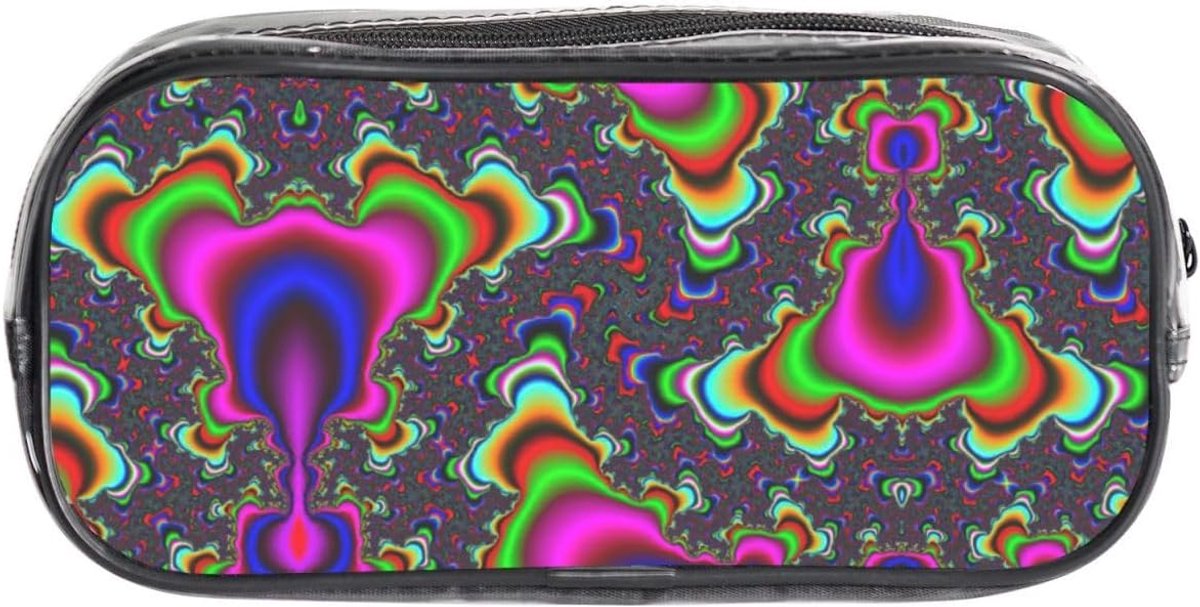 Transparant Etui - Pennenhouder Opbergtasje - Spullen Organiseren - Kleurrijk Bedrukt Ontwerp - 22 x 10.5 x 4 cm - Transparant