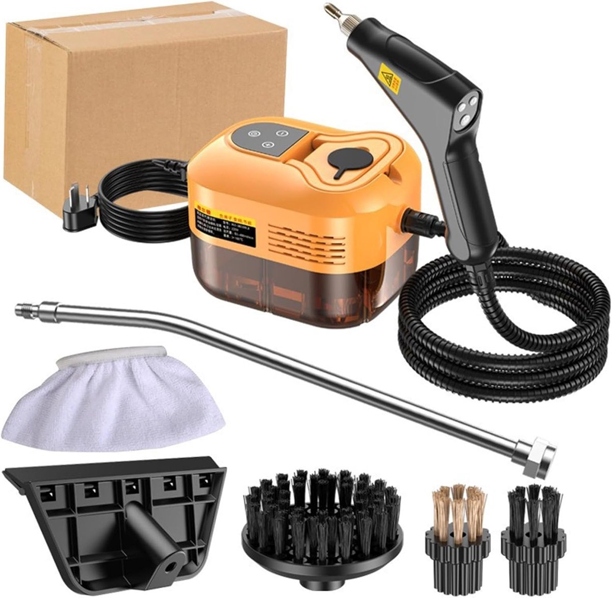 Handstoomreiniger - Hogedruk reiniger - Dieptereiniging Huis - 6 Stoomstanden - 1200ML Tank - Oranje