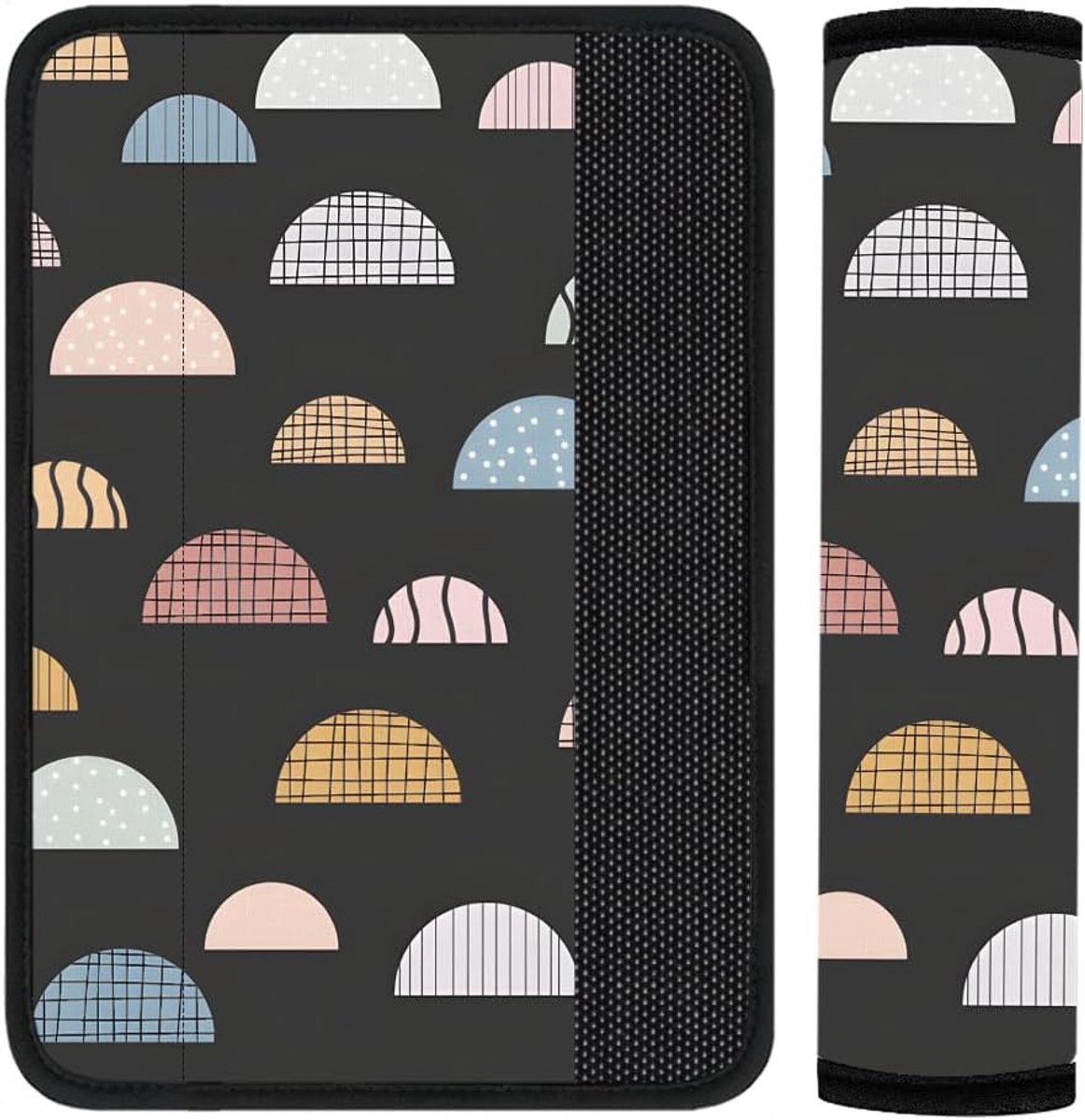 Veiligheidsgordel Beschermers - Gordelkussens - Comfortabel Reizen - Zacht Neopreen Materiaal - 11 cm lang - Donker Patroon