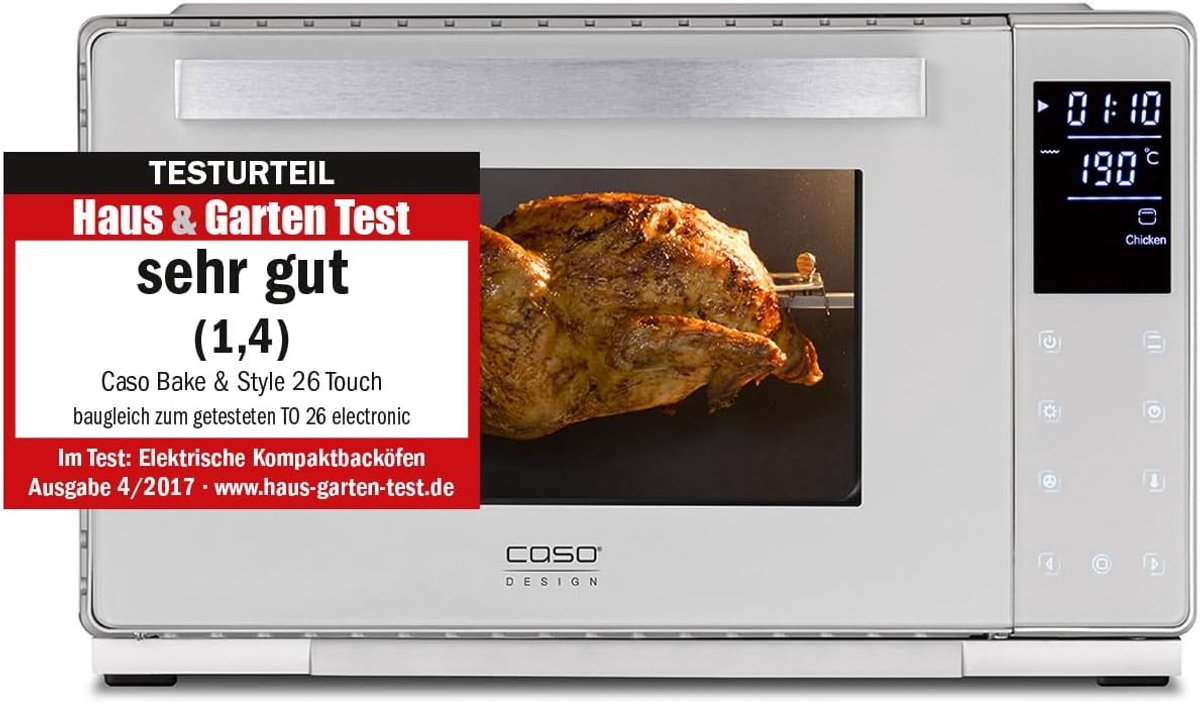 Compacte Oven - Mini Oven - Bakken en Grillen - Met Pizzasteen - 26 Liter - Zilver