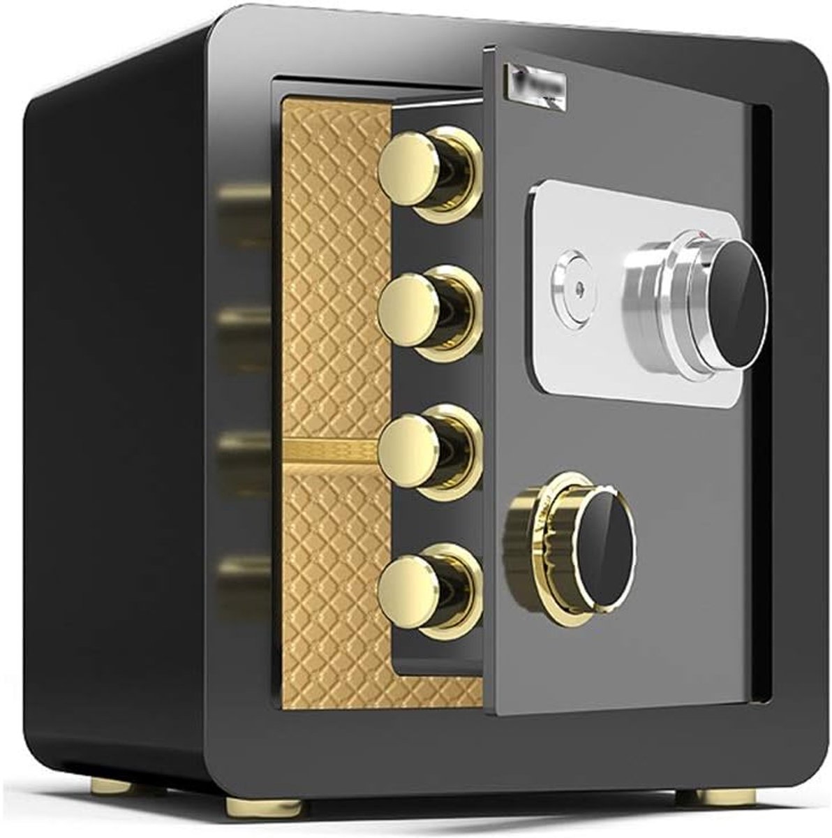 Mechanische Kluis - Veiligheidskast Thuis - Waardevolle Spullen Opbergen - Dubbel Beveiligingssysteem - 40 Cm Hoog - Zwart