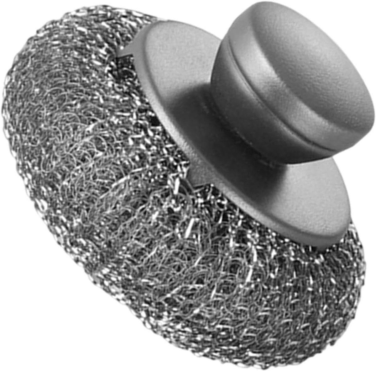 Stalen spoelbak schrobber - Pannenreiniger metaal - Keuken schoonmaken - Ergonomisch handvat - 9 x 65 cm - Grijs