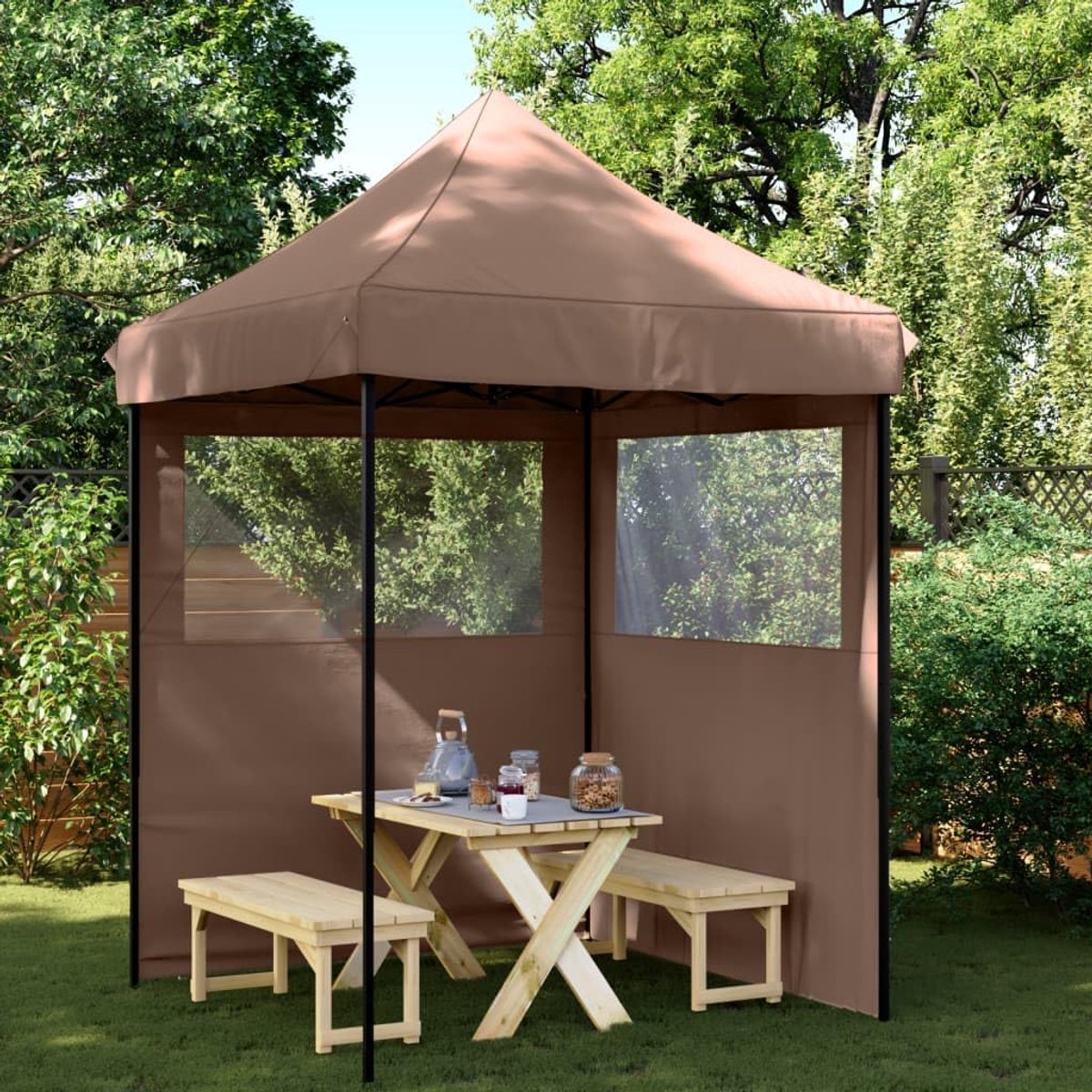 Opvouwbare Partytent - Pop-up Tent - Feestelijke Bijeenkomsten - Snelle Montage - 200 x 306 cm - Bruin