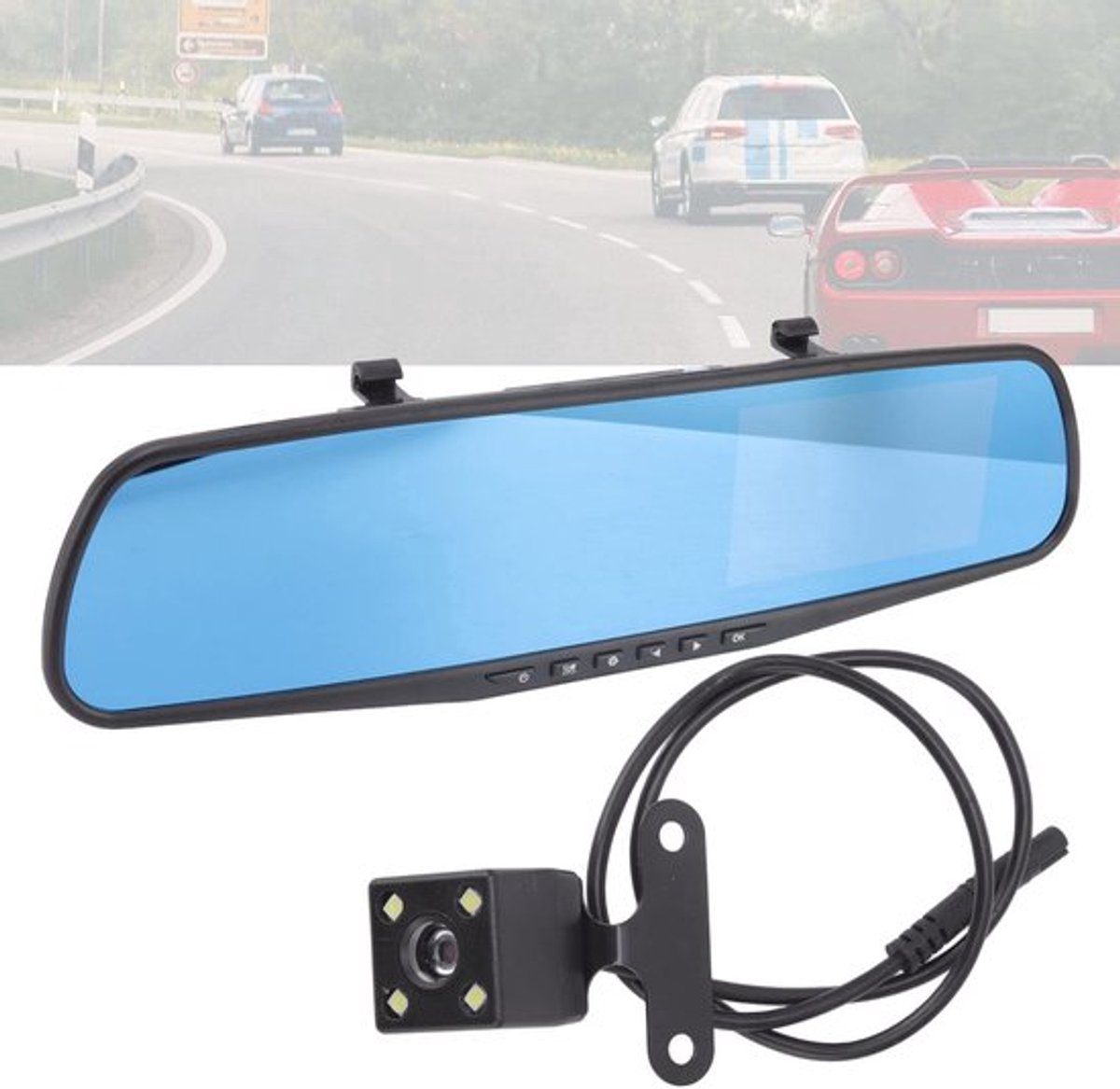 Store_9 - Dual Dash Cam - 12mp 1080p HD - Achteruitkijkspiegel - Zwart - G-sensor
