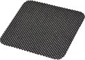 Zwarte vierkante antislipmat met honingraatpatroon.