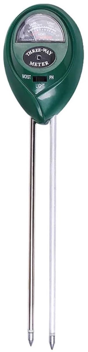 Bodemmeter 3-in-1 - pH meter - Plantenverzorging - Meet pH vocht zonlicht - N.v.t. - Zwart