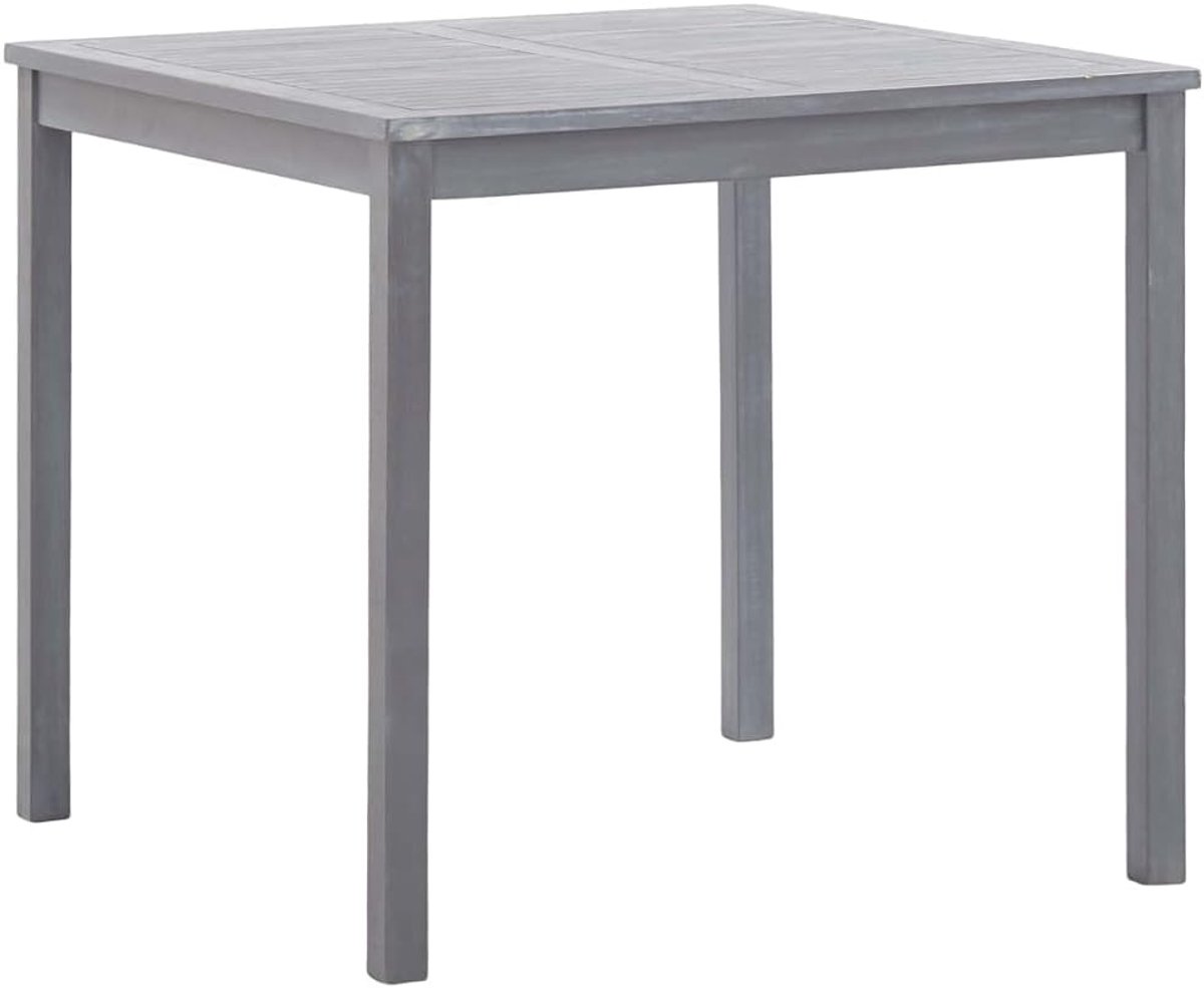 Tuintafel Vierkant - Houten Eettafel - Buiten Eten - Massief Acaciahout - 80 x 80 cm - Grijs