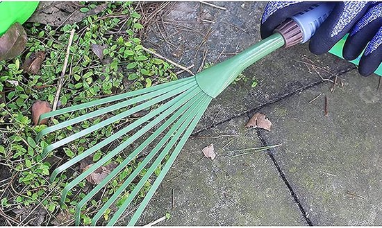Tuinhark - Bladhark 9 tanden - Gras en bladeren harken - Ergonomische handgreep - 16x39 cm - Zwart — afbeelding 5