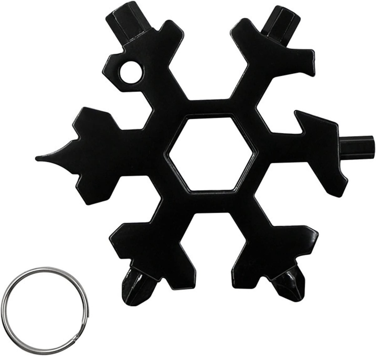 Sneeuwvlok Multitool - 18 In 1 Gereedschap - Repareren & Buiten - Veelzijdige Functies - 15 In 1 - Zilver