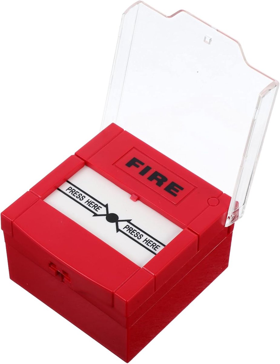 Noodknop Brandalarm - Alarmknop Hulpvraag - Directe Melding - Robuust Waterdicht Ontwerp - 8.60 x 8.60 x 5.10 cm - Rood