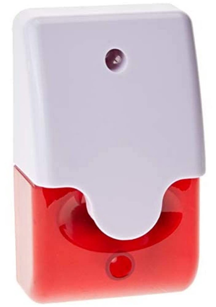 Akoestische en Optische Sirene - Alarm Geluid Licht - Beveiliging Huis - Hoge Kracht Waarschuwing - 125x75x50 mm - Wit Rood