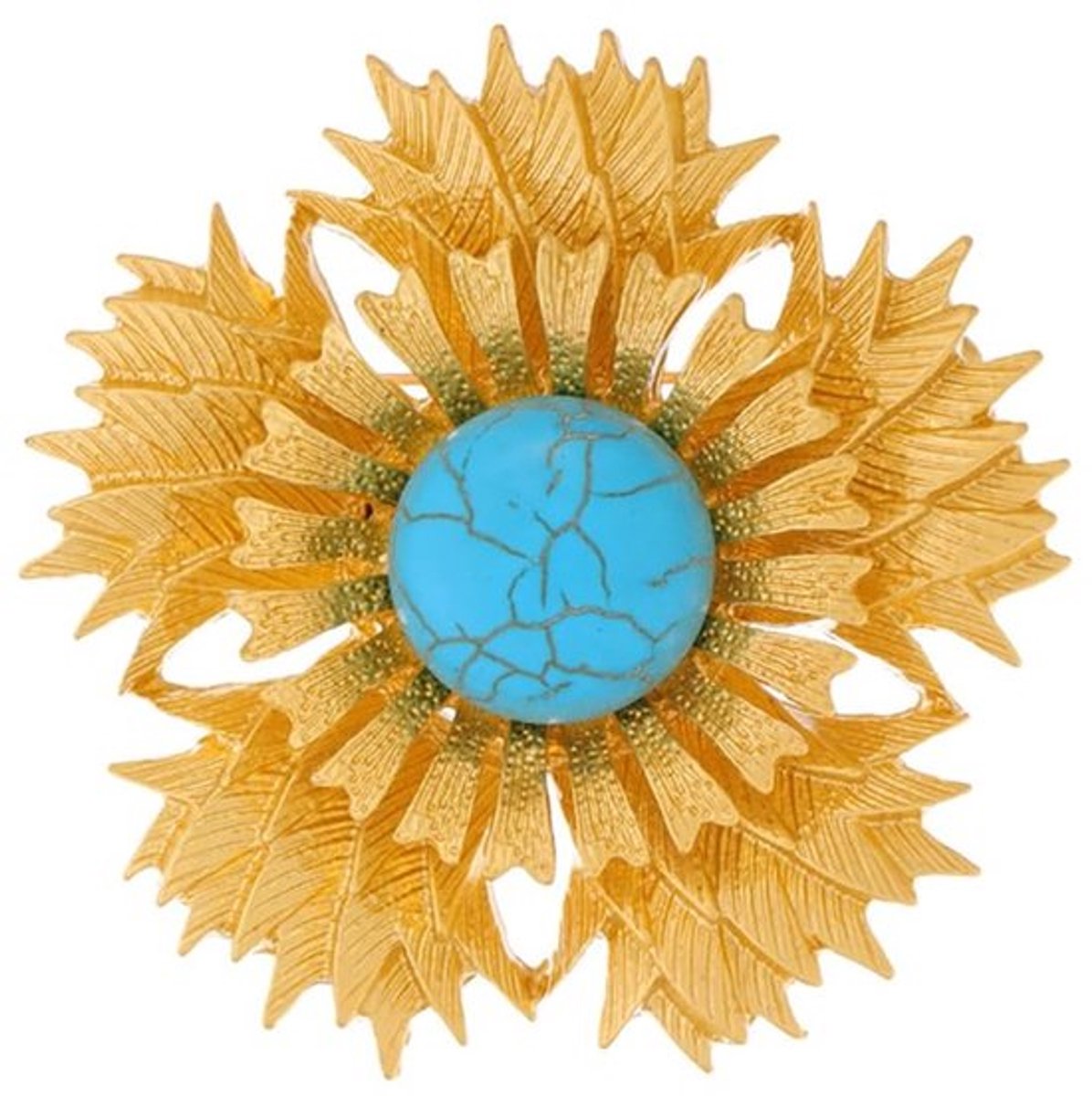 Grote zonnebloem broche voor sjaal.clips