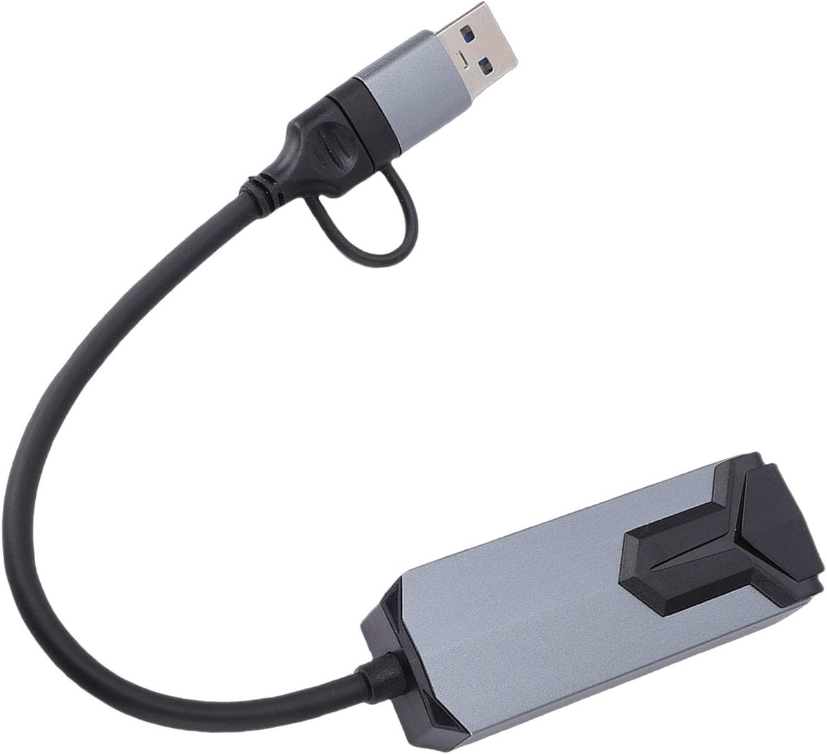 USB Naar Ethernet Adapter - Netwerkadapter USB C - Snelle Internetverbinding - 2.5 Gbps Snelheid - 15 cm Kabel - Grijs