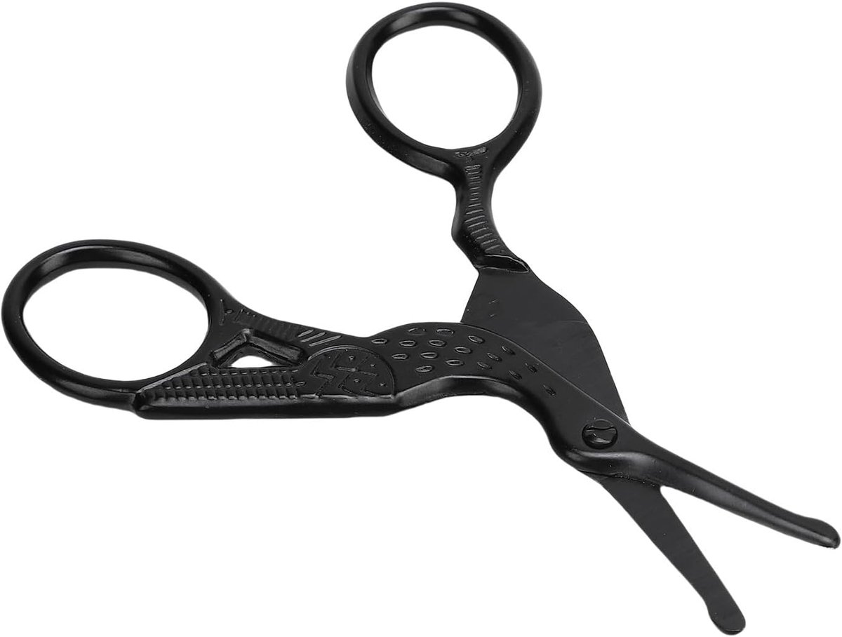 Neushaarschaar Roestvrij Staal - Gezichtshaar Trimmer - Persoonlijke Verzorging - Veilig Afgerond Punt - Niet gespecificeerd - Zwart