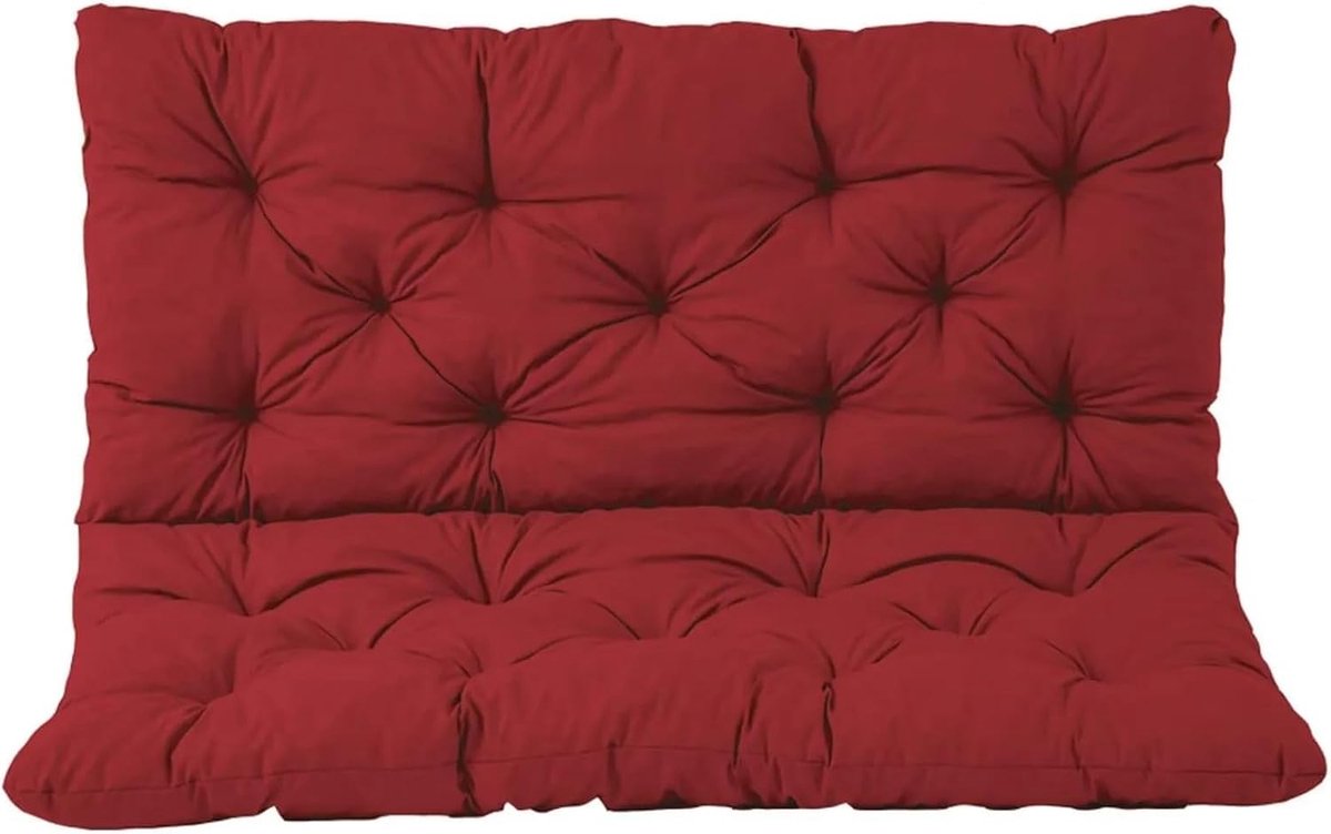 Tuinbank Kussen - Zitkussen Bank - Comfortabel Zitten - Met Bindbanden - 1 Stuk - Rood