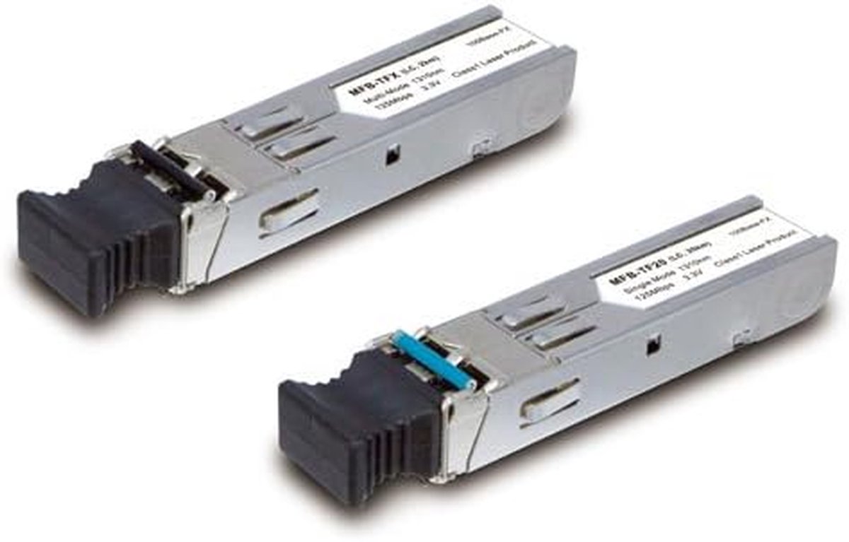 Netwerk Transceiver Module - Glasvezel SFP - Netwerk Uitbreiding - 100 Mbit/s Snelheid - 1550nm Golflengte - Zilver