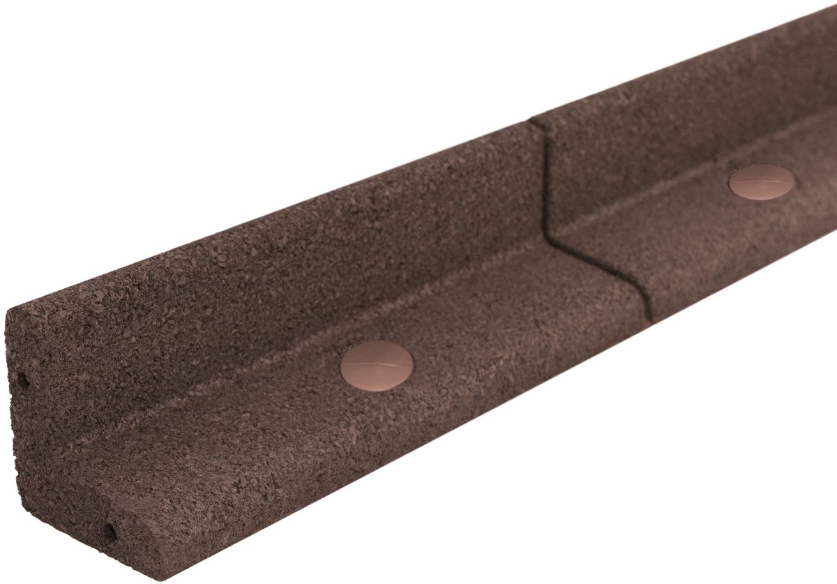 Flexibele tuinrand gazonrand - 16 x 1,2 m - bruin - 19,2 m borderrand & hamer