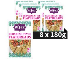 Al’Fez Libanees Flatbread - 8 x 180 gram - Libanese Wrap - Vegetarisch - Za’atar Kruiden - Tandoor Gebakken Wraps - Voordeelverpakking
