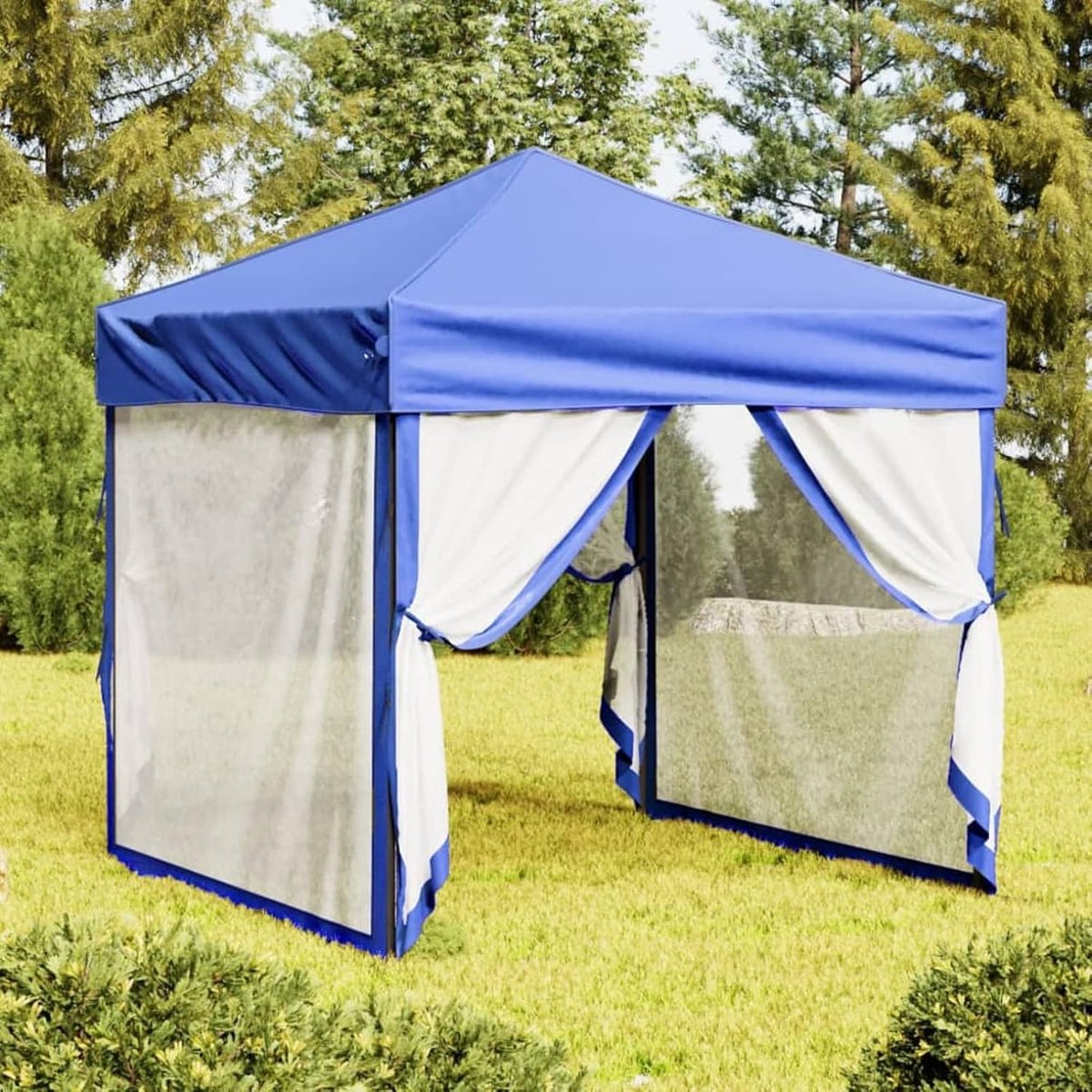 Opvouwbare Partytent - Tuin Paviljoen - Buitenfeest Organiseren - UV Bescherming - 2 x 2 Meter - Blauw