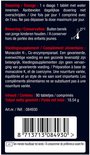 Achterkant van de verpakking Lucovitaal Rode Gist Rijst met informatie over dosering en inhoud.