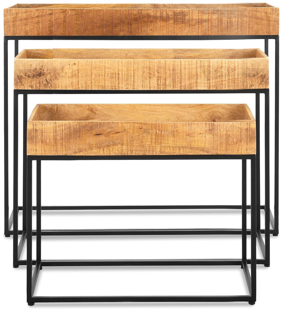 Sidetable Benson set van 3 mangohout