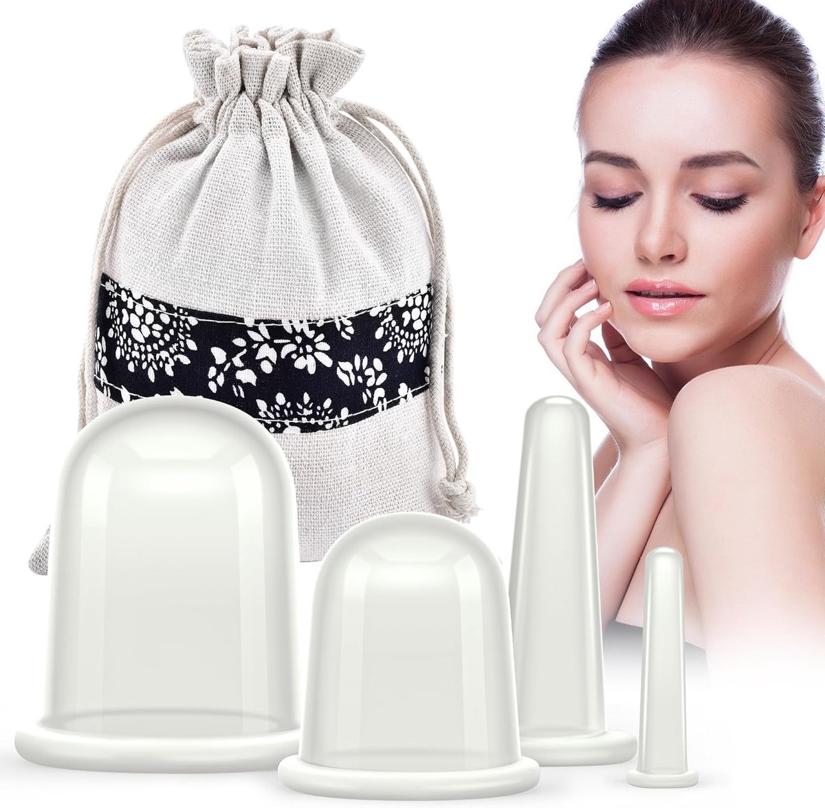 Silicone Cupping Set - Massage Cups - Huidverbetering - Anti-cellulitis - 4 Stuks - Transparant