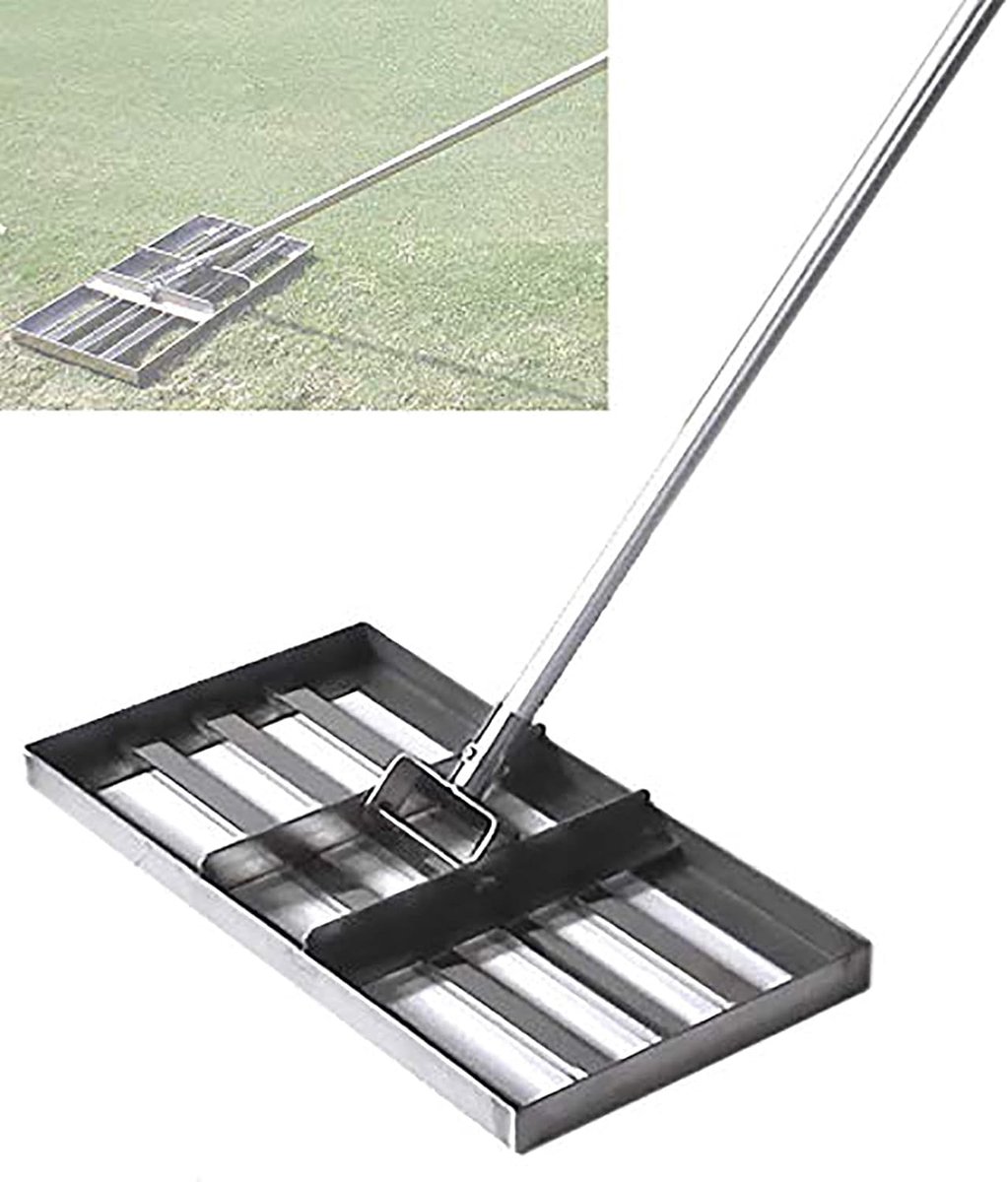 Gras Leveling Hark - Gazon Egaliseerder - Gazon Onderhoud - Duurzaam RVS - 50 x 135 cm - Zilver